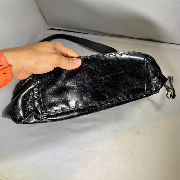 Hobo The Original Bianka Black Leather Shoulder Bag Lightweight - Picture 2 of 5